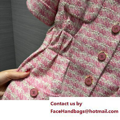 Chanel pink tweed dress spring 2023