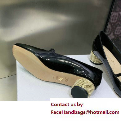 Dior Black Patent Calfskin and White Resin Pearls D-Shine Ballet Pump 2023