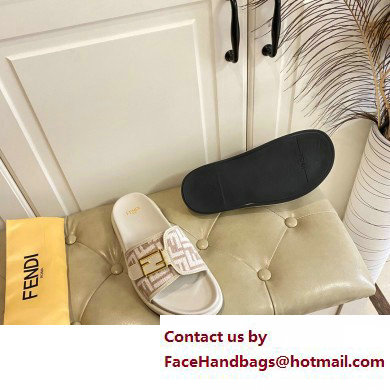 Fendi Feel slides with FF Baguette buckle White 2023 - Click Image to Close