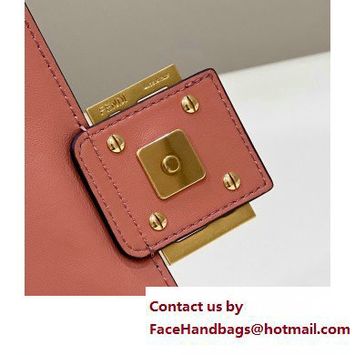 Fendi Nappa Leather Medium Baguette Bag Dark Pink 2023