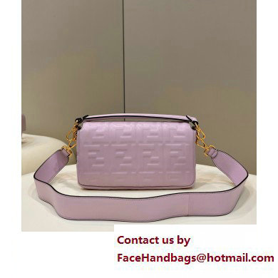 Fendi Nappa Leather Medium Baguette Bag Lilac 2023