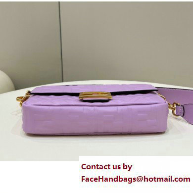 Fendi Nappa Leather Medium Baguette Bag Purple 2023