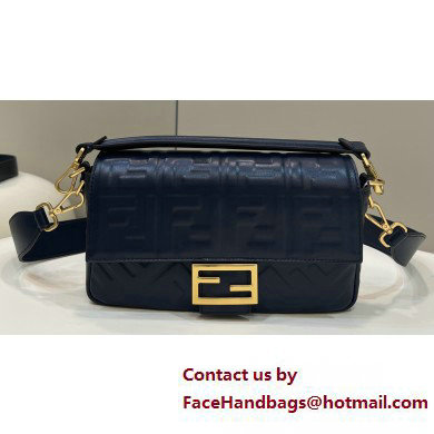 Fendi Nappa Leather Medium Baguette Bag Roayl Blue 2023
