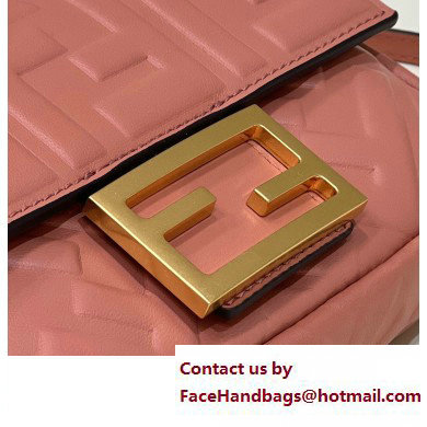 Fendi Nappa Leather Mini Baguette Bag Dark Pink 2023 - Click Image to Close