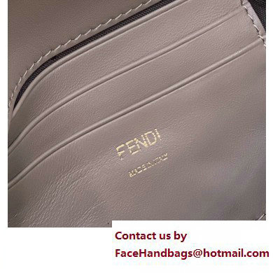 Fendi Nappa Leather Mini Baguette Bag Gray 2023 - Click Image to Close