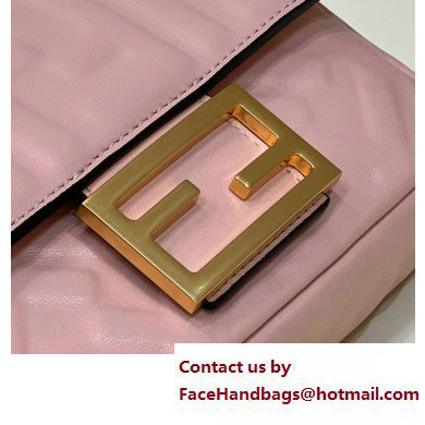 Fendi Nappa Leather Mini Baguette Bag Pink 2023