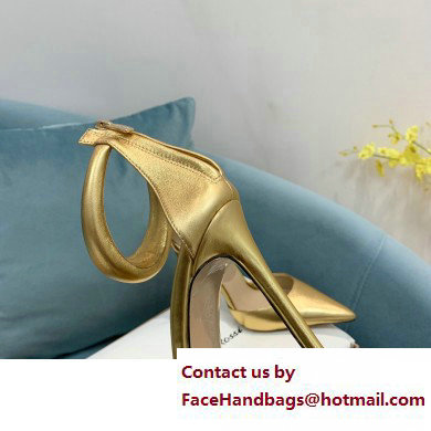 Gianvito Rossi Heel 10.5cm Bijoux Pumps Leather Gold 2023 - Click Image to Close