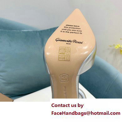 Gianvito Rossi Heel 10.5cm Bijoux Pumps Leather Silver 2023 - Click Image to Close