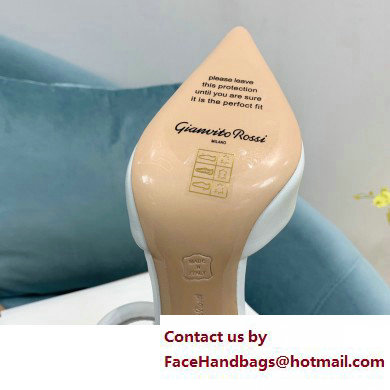 Gianvito Rossi Heel 10.5cm Bijoux Pumps Leather White 2023 - Click Image to Close