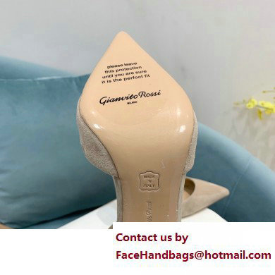Gianvito Rossi Heel 10.5cm Bijoux Pumps Suede Beige 2023 - Click Image to Close