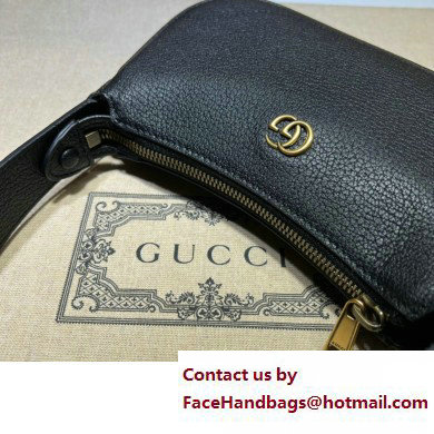 Gucci Aphrodite shoulder bag with Double G 739076 leather Black
