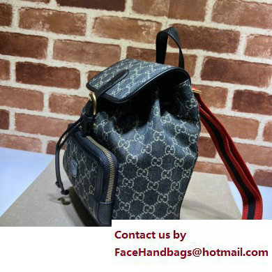 Gucci Backpack bag with Interlocking G 674147 Denim Black 2023