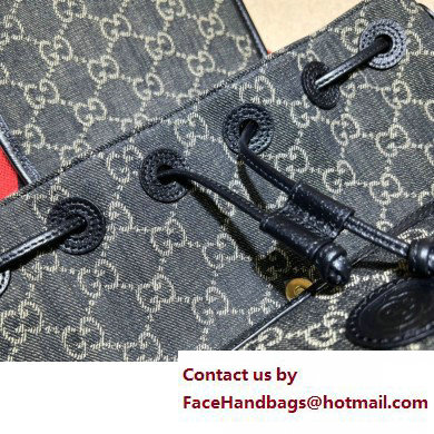 Gucci Backpack bag with Interlocking G 674147 Denim Black 2023 - Click Image to Close