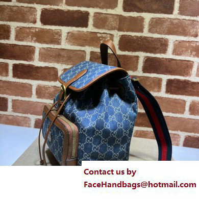 Gucci Backpack bag with Interlocking G 674147 Denim Blue 2023