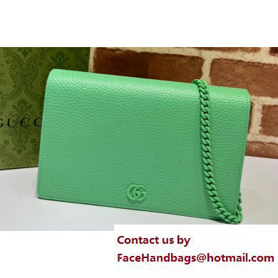 Gucci GG Marmont Chain Wallet 497985 Resin Hardware Green 2023