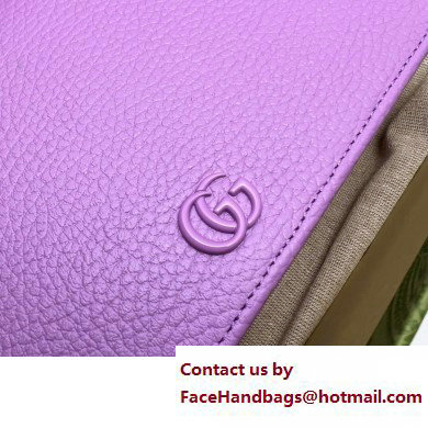 Gucci GG Marmont Chain Wallet 497985 Resin Hardware Purple 2023