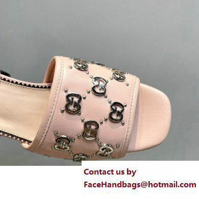 Gucci Heel 8.5cm Platform 2.5cm Interlocking G studs Sandals 719844 Pink 2023