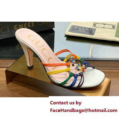 Gucci Heel 9cm Slide Sandals Multicolor with crystals Interlocking G 2023 Gucci Heel 9cm Slide Sandals Multicolor with crystals Interlocking G 2023