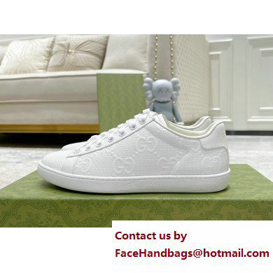 Gucci ace gg embossed sneaker WHITE 2023