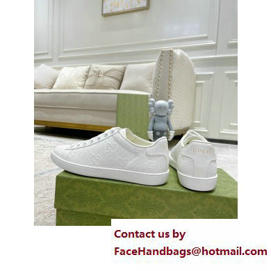 Gucci ace gg embossed sneaker WHITE 2023 - Click Image to Close