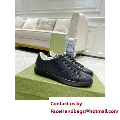 Gucci ace gg embossed sneaker black 2023 - Click Image to Close