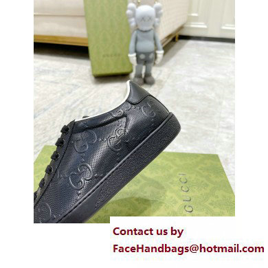 Gucci ace gg embossed sneaker black 2023 - Click Image to Close