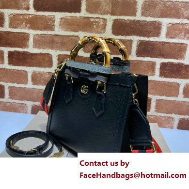 Gucci black leather Diana small tote bag 702721 2022