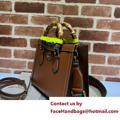 Gucci brown leather Diana small tote bag 702721 2022