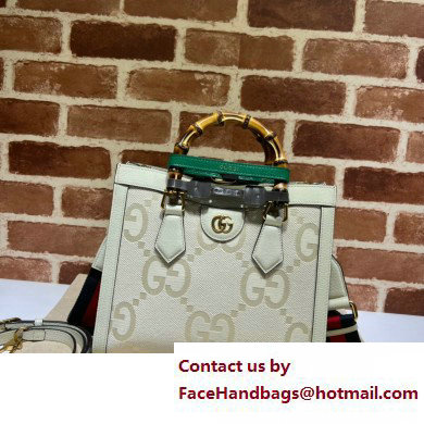 Gucci off white canvas Diana jumbo GG small tote bag 702721 2022