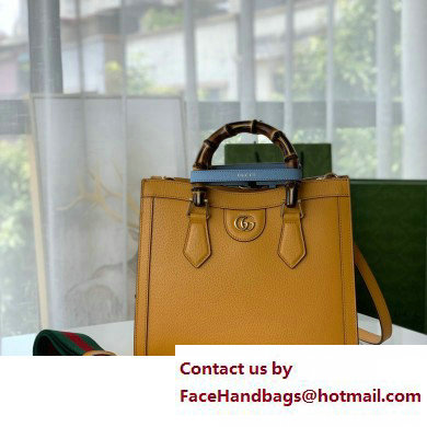 Gucci yellow leather Diana small tote bag 702721 2022