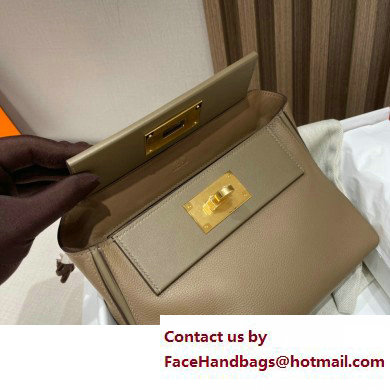 HERMES 24/24 MINI KELLY BAG IN TOGO LEATHER beige de weimar - Click Image to Close