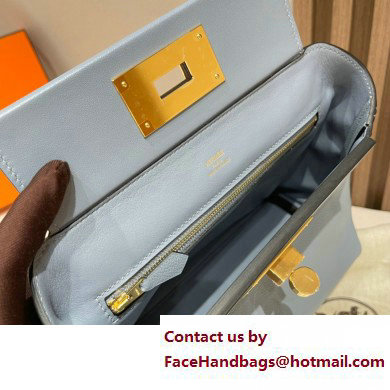 HERMES 24/24 MINI KELLY BAG IN TOGO LEATHER blue - Click Image to Close