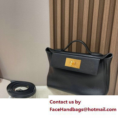 HERMES 24/24 MINI KELLY BAG IN TOGO LEATHER noir - Click Image to Close