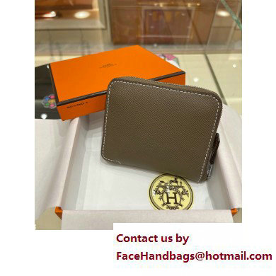 HERMES SILK'IN COMPACT WALLET IN ORIGINAL EPSOM LEATHER ELEPHANT GRAY 2023