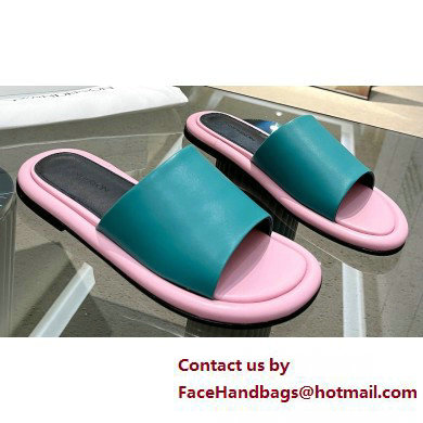 JW Anderson Bumper-tube Leather Slides Green/Pink 2023 - Click Image to Close