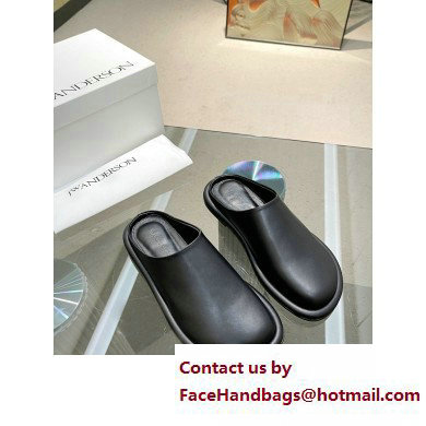 JW Anderson Bumper-tube Leather Slippers Black 2023