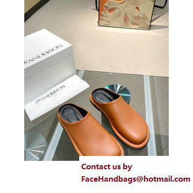 JW Anderson Bumper-tube Leather Slippers Brown 2023