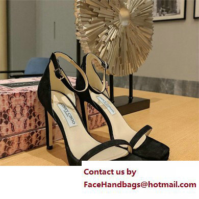 Jimmy Choo Alva 120 suede sandals black 2023