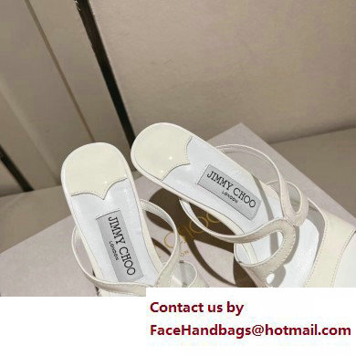 Jimmy Choo Anise 85 satin mules white 2023 - Click Image to Close
