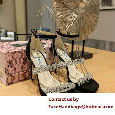 Jimmy Choo Bing 105 crystal-embellished suede sandals black 2023