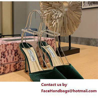 Jimmy Choo Saeda 85 velvet pumps green 2023 Jimmy Choo Saeda 85 velvet pumps green 2023