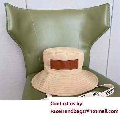 LOEWE APRICOT Frayed fisherman hat in denim and calfskin 2023