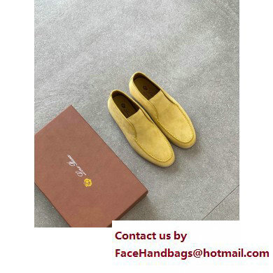 Loro Piana Open Walk Suede Ankle Boots yellow