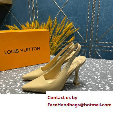 Louis Vuitton Heel 10cm Sparkle Slingback Pumps in leather Beige 2023 - Click Image to Close
