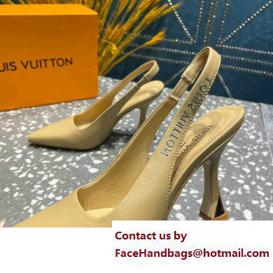 Louis Vuitton Heel 10cm Sparkle Slingback Pumps in leather Beige 2023