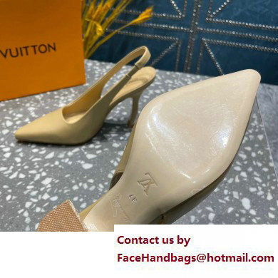 Louis Vuitton Heel 10cm Sparkle Slingback Pumps in leather Beige 2023 - Click Image to Close