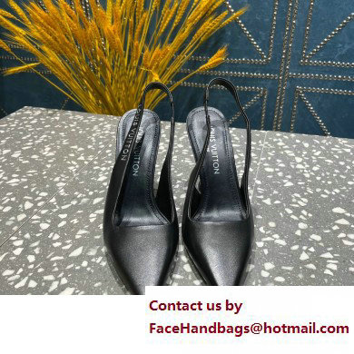 Louis Vuitton Heel 10cm Sparkle Slingback Pumps in leather Black 2023 - Click Image to Close
