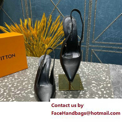 Louis Vuitton Heel 10cm Sparkle Slingback Pumps in leather Black 2023