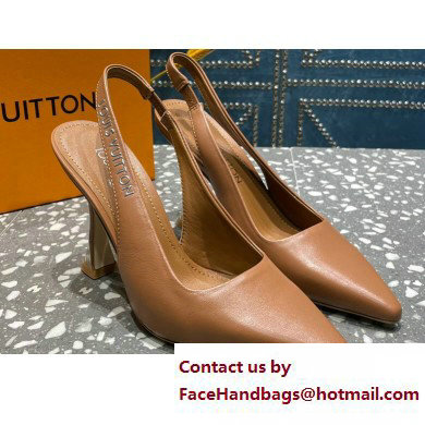 Louis Vuitton Heel 10cm Sparkle Slingback Pumps in leather Brown 2023
