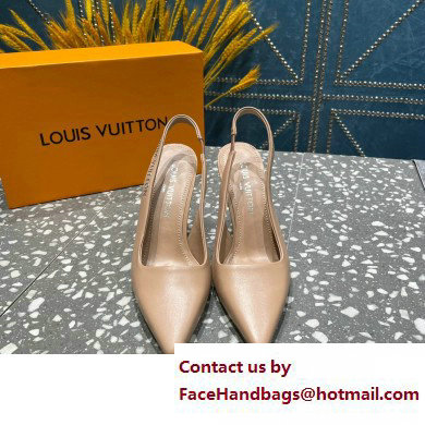 Louis Vuitton Heel 10cm Sparkle Slingback Pumps in leather Nude 2023 - Click Image to Close